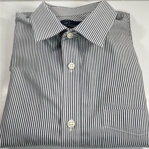 Gap Stripe Bottom Up Dress‎ Shirt Size Large 100% Cotton Wrinkle Free